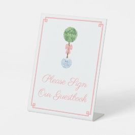 Expositor En L Elegante libro de Baby Shower de Boxwood Baby Girl