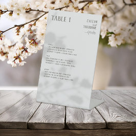 Expositor En L Elegante Línea Neutra Art Menú Boda de flores