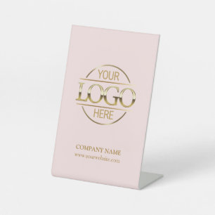 Expositor En L Elegante logotipo comercial de Rubor Pink Corporat