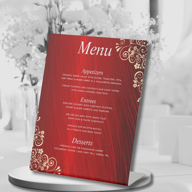 Expositor En L Elegante menú de cena Boda Ruby Red Three Course (Subido por el creador)