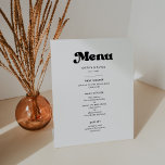 Expositor En L Elegante menú retro de boda en blanco y negro<br><div class="desc">Un tema de moda retro: adoptar este diseño tipográfico algo vintage y de diseño para tu papelería boda,  con una temática clásica en blanco y negro. Personalizable de texto,  colores y fondos.</div>