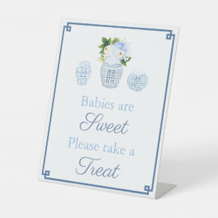 Expositor En L Elegante mesa Baby Shower floral azul