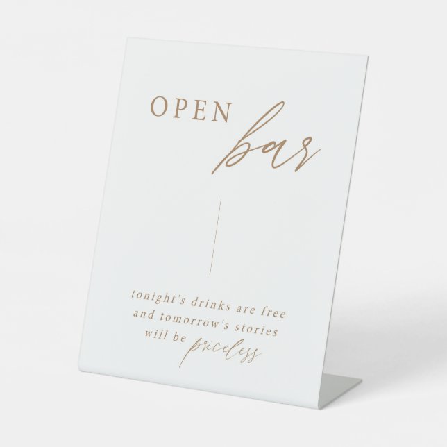 Expositor En L Elegante mesa de bar con Boda de oro caligrafía (Anverso)