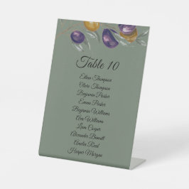 Expositor En L Elegante mesa de Boda verde oliva con nombres