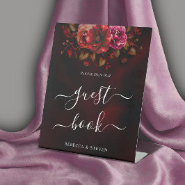 Expositor En L Elegante moda de Boda floral negro de color rojo