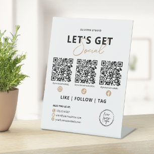 Expositor En L Elegante moderno obtengamos código QR social