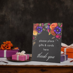 Expositor En L Elegante Moody Vibrant Harvest Floral Boda