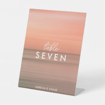 Elegante número de tabla de Boda de gradiente de R