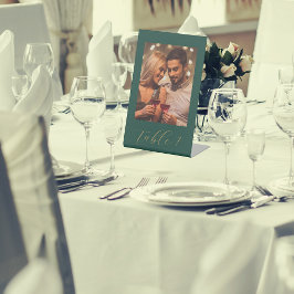 Expositor En L Elegante número de tabla de fotos de boda