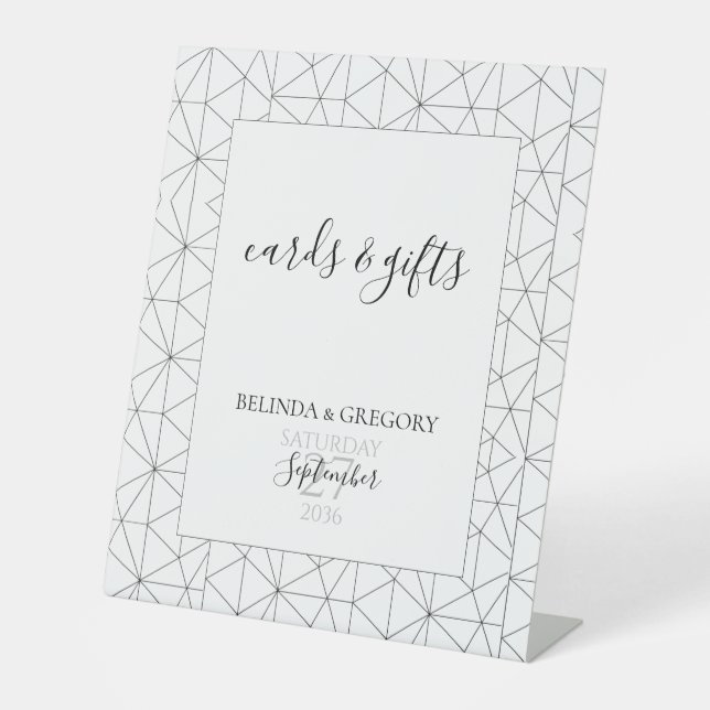 Expositor En L Elegante patrón geométrico Tarjetas de matrimonio  (Anverso)