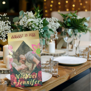 Expositor En L Elegante Personalizado floral Minimalista Boda de