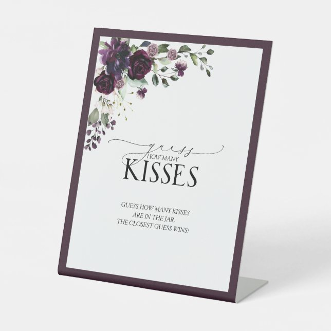 Expositor En L Elegante Pluma Morada Floral Cuántos Besos (Anverso)