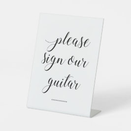 Expositor En L Elegante Por Favor Rótulo A Nuestro Boda De Guitar