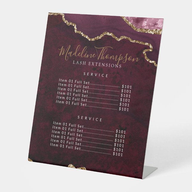 Expositor En L Elegante precio de los servicios de Geode Marble d (Anverso)