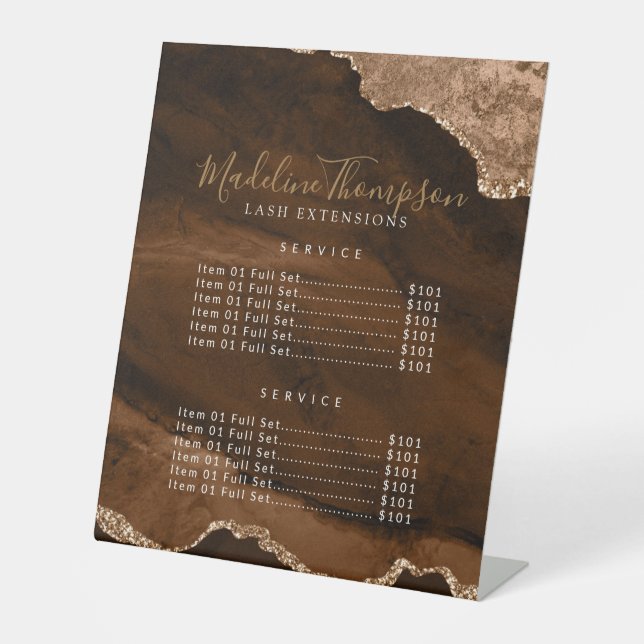 Expositor En L Elegante Precio de los Servicios de Geode Marble G (Anverso)