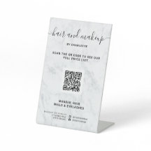 Elegante precio QR digital de mármol blanco de mod