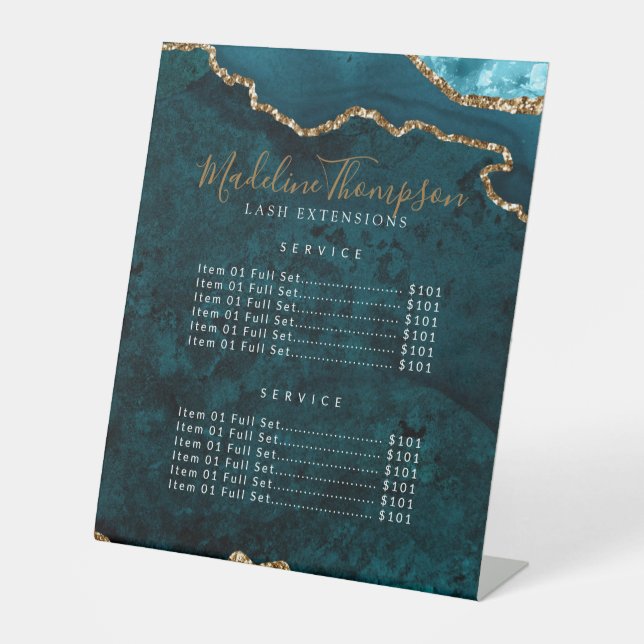 Expositor En L Elegante precio Verde azulado de Agate Geode Marbl (Anverso)