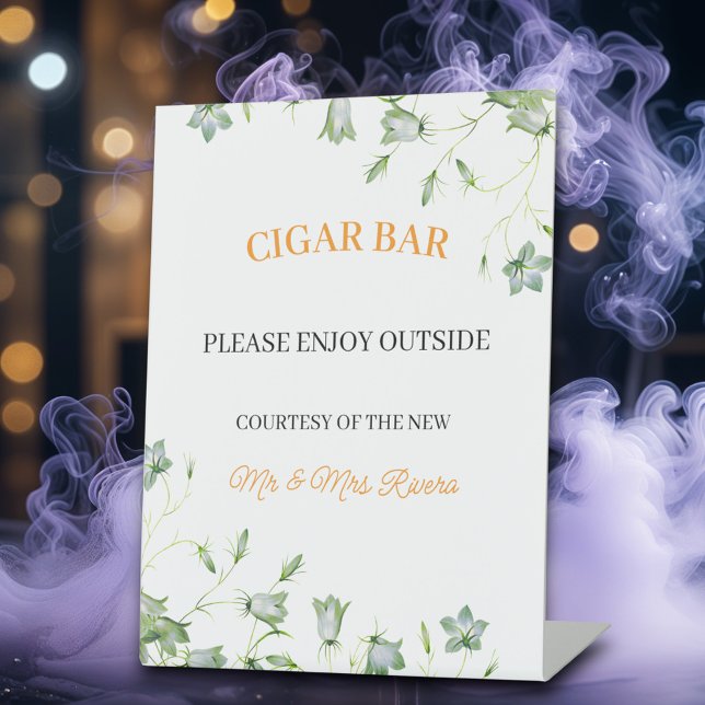 Expositor En L Elegante recepción floral de bodas "Cigar Bar" (Subido por el creador)