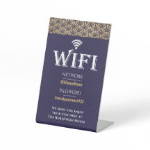 Elegante Red de contraseñas Wifi Blue Gold 