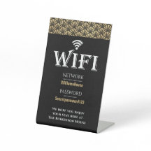 Elegante Red de contraseñas WiFi de oro negro