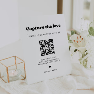 Expositor En L Elegante retro blanco y negro Captura el amor