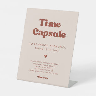 Expositor En L Elegante retro Cápsula de tiempo rosado Primer sig