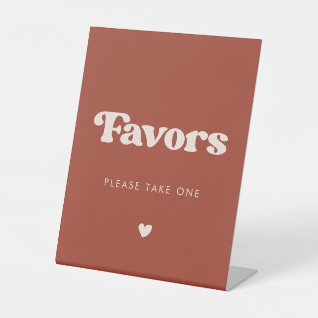 Expositor En L Elegante retro Terracota Wedding Favors (Anverso)