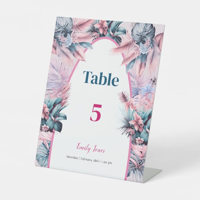 Expositor En L Elegante rosa azul pastel oh pequeña ducha (Anverso)