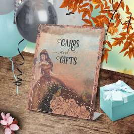 Expositor En L Elegante Rosa de cobre vintage Quinceañera