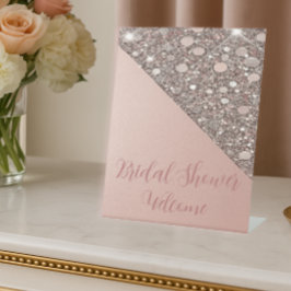 Expositor En L Elegante Rosa Dorado Nodal Ducha Bienvenida