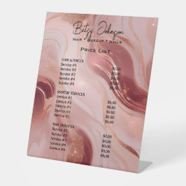 Expositor En L Elegante Rosa Purpurina de Oro Salón de Belleza Li