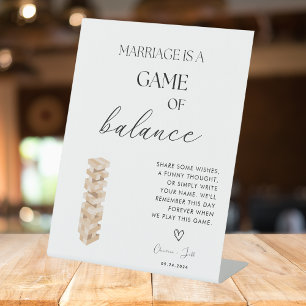 Expositor En L Elegante Rótulo Boda de libros Jenga moderno
