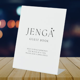 Expositor En L Elegante Rótulo Boda de libros Jenga moderno