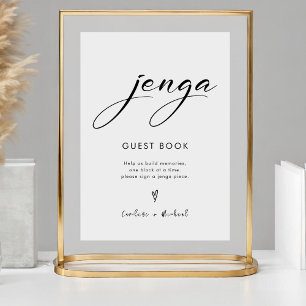 Expositor En L Elegante Rótulo Boda de libros Jenga moderno