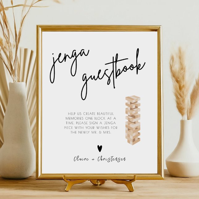 Expositor En L Elegante Rótulo Boda de libros Jenga moderno (Subido por el creador)