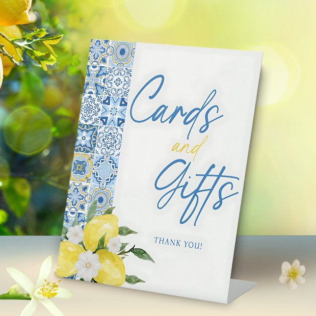 Expositor En L Elegante Rótulo de Baby Shower de limón y tarjetas (Subido por el creador)