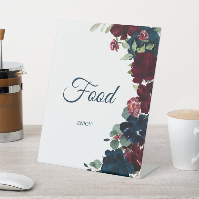 Expositor En L Elegante Rótulo de Comida Burgundy & Navy Blue Sho (In Situ)