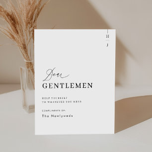 Expositor En L Elegante Rótulo de la cesta de baño Boda Gentlemen