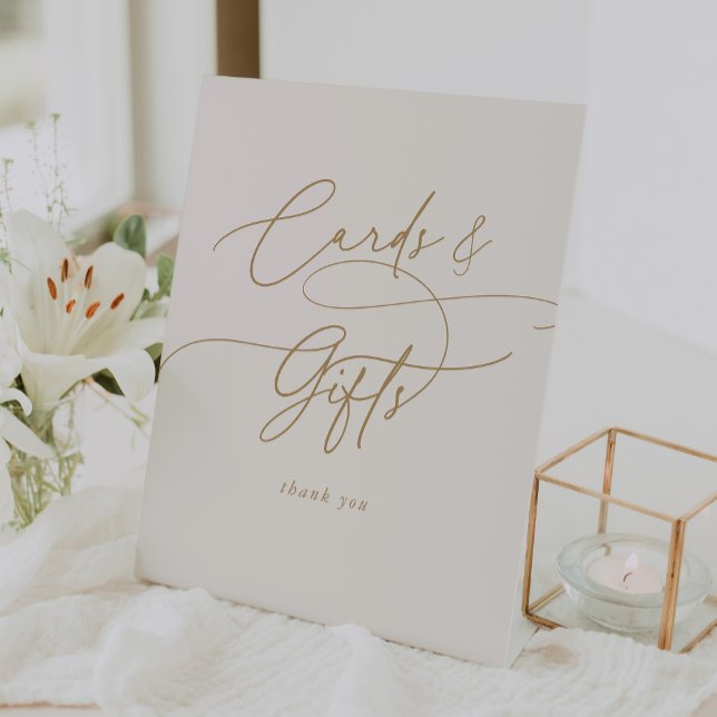 Expositor En L Elegante Rótulo de tarjetas de matrimonio de marfi (Elegant Charm Ivory Wedding Cards and Gifts Sign)