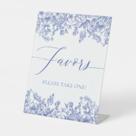 Expositor En L Elegante Rótulo de Vintage victoriano Blue Floral