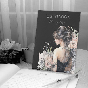 Expositor En L Elegante Rótulo del libro de cumpleaños 18 vestido