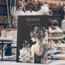 Elegante Rótulo Pedestal Mesa de postres del 18 An