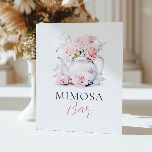 Expositor En L Elegante Rubor Pink Bridal Shower Mimosa Bar (Subido por el creador)