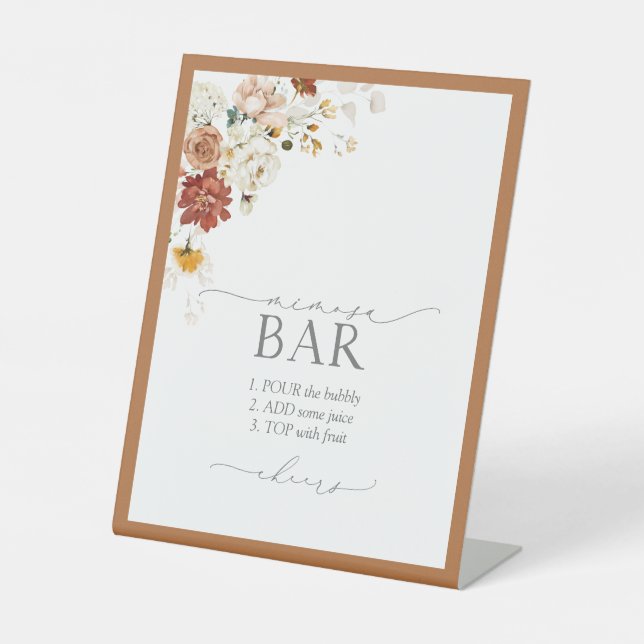 Expositor En L Elegante Rust Naranja Bridal Shower Mimosa Bar (Anverso)