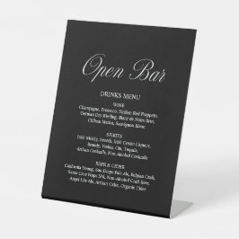 Expositor En L Elegante Script Open Bar Formal Boda negro