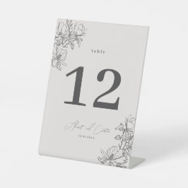 Expositor En L Elegante Sencillo Con Flores De Arte De Líneas Y B