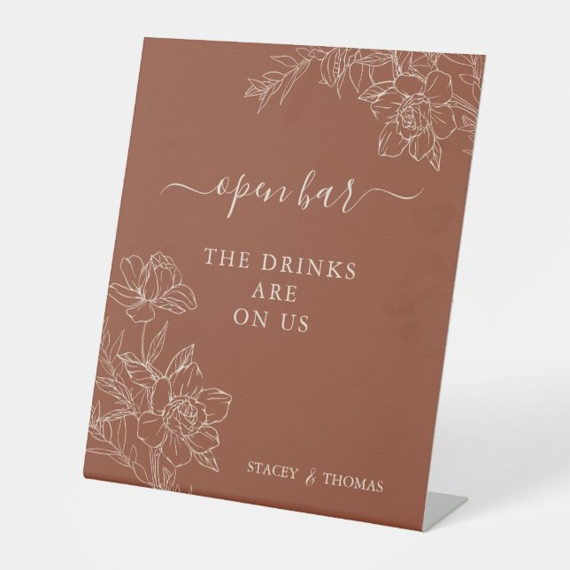 Expositor En L Elegante Terracota Whimsical Boda (Anverso)