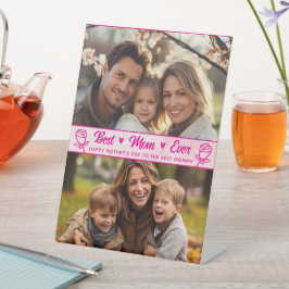 Expositor En L Elegante texto foto Día de la Madre acuarela rosa