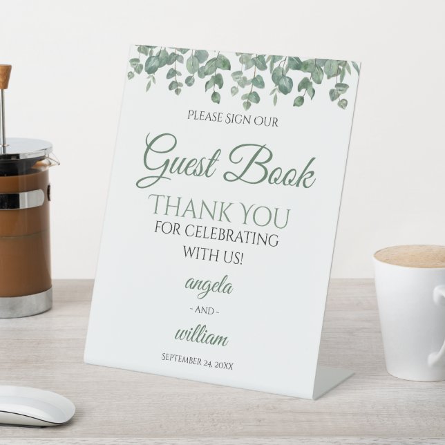 Expositor En L Elegante vegetación Eucalyptus deja Boda invitado (In Situ)