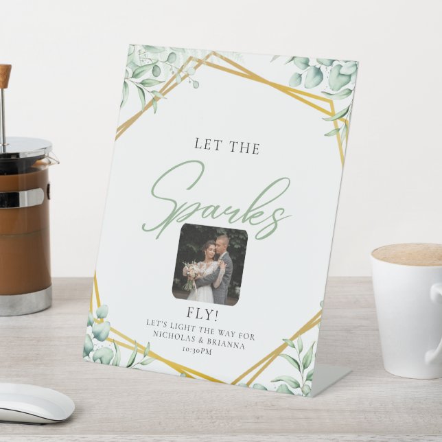 Expositor En L Elegante vegetación Eucalyptus deja brillo Boda (In Situ)